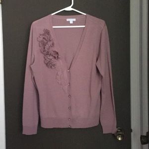 Pink cardigan. New York & Company.